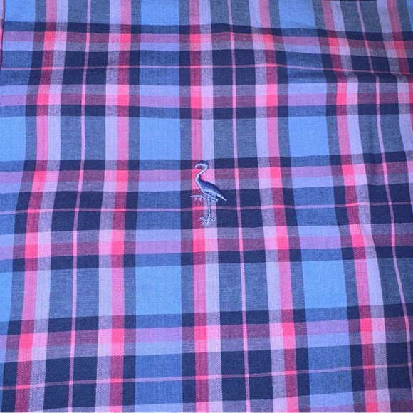 Tailorbyrd Shirt Mens Large Blue Pink Plaid Button Up Long Sleeve Flip Cuff - Picture 5 of 8